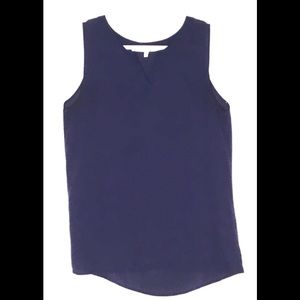 Collective Concepts Navy Blue Crepe V-Neck Blouse